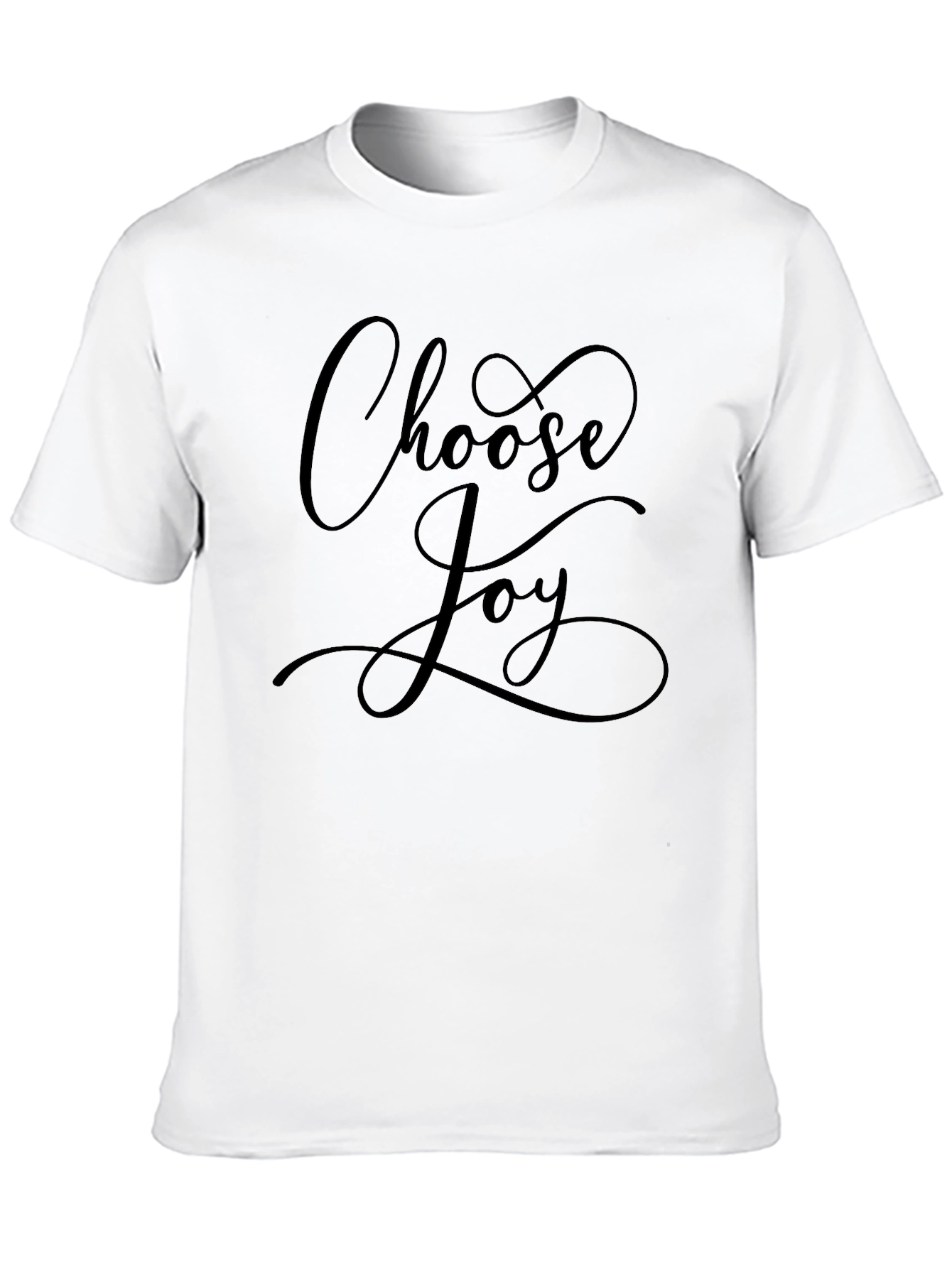 Black Choose Joy Graphic Tee - Soft Cotton Blend view 10