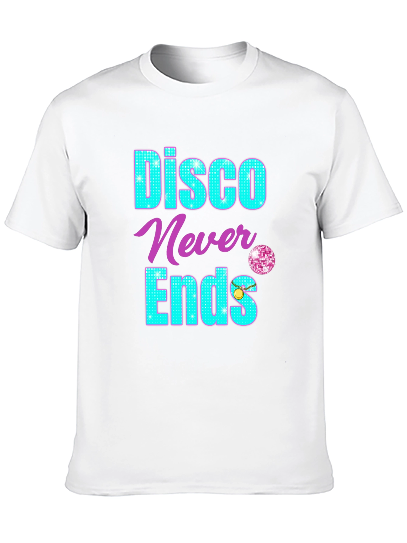Black Disco Never Ends Graphic T-Shirt view 10