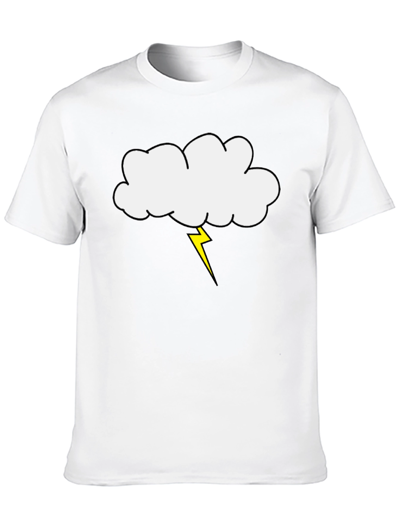 Black Cloud and Lightning Bolt Graphic Tee - Black view 10
