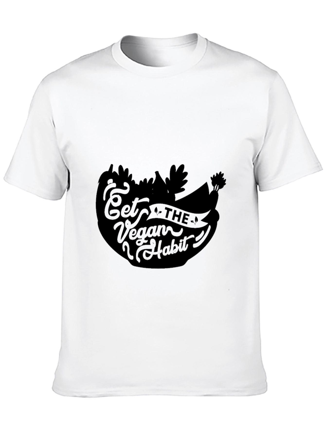 Black Eat The Vegan Habit T-Shirt - Black Vegan Graphic Tee view 10