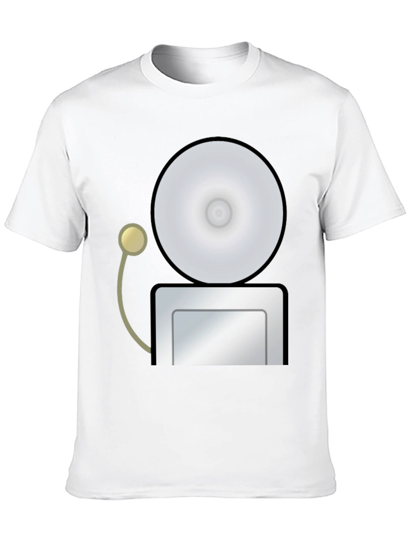 Black Novelty Graphic T-Shirt - Retro School Bell Design view 10