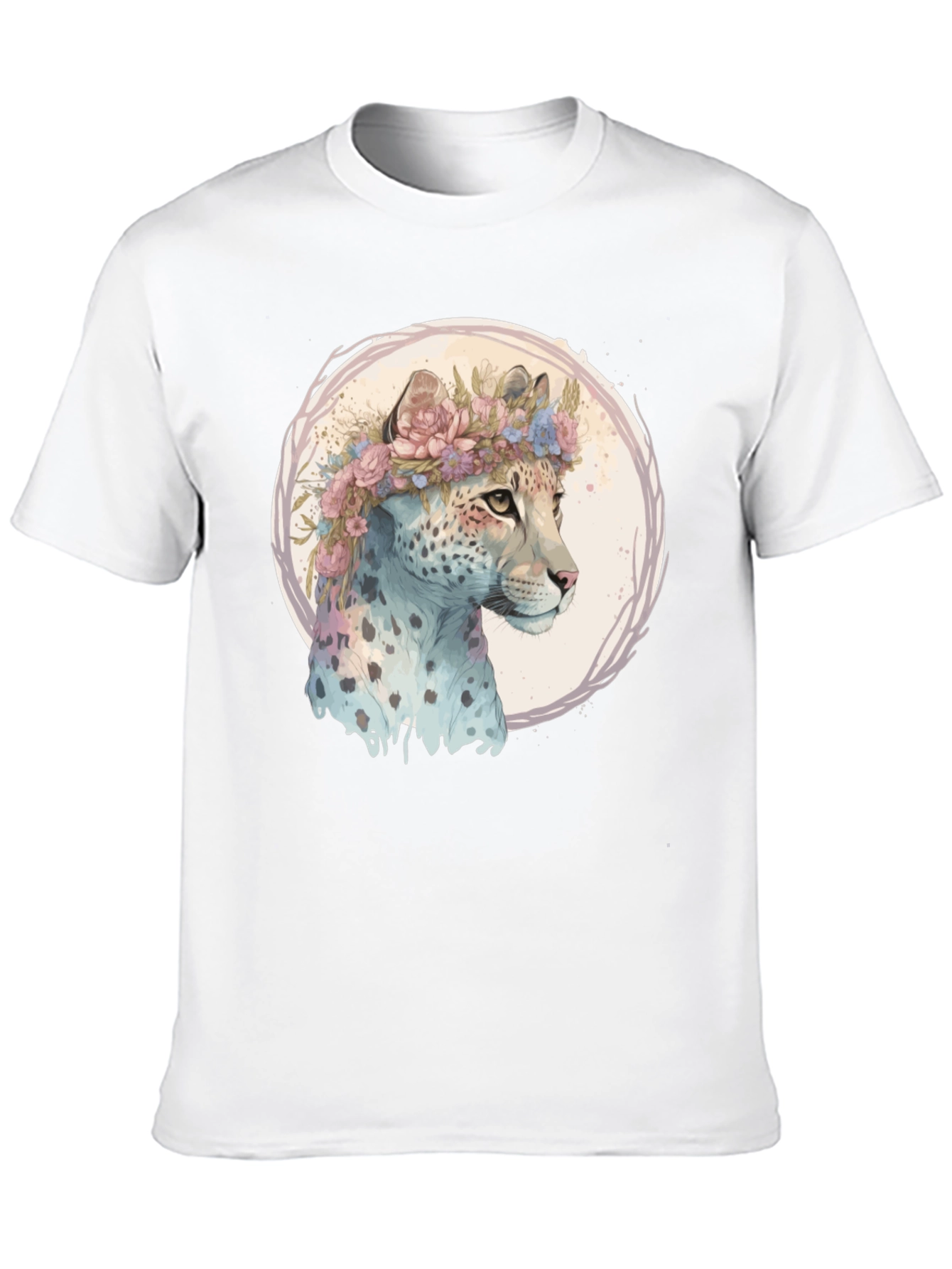 Black Floral Leopard Graphic Tee - Artistic Style view 10