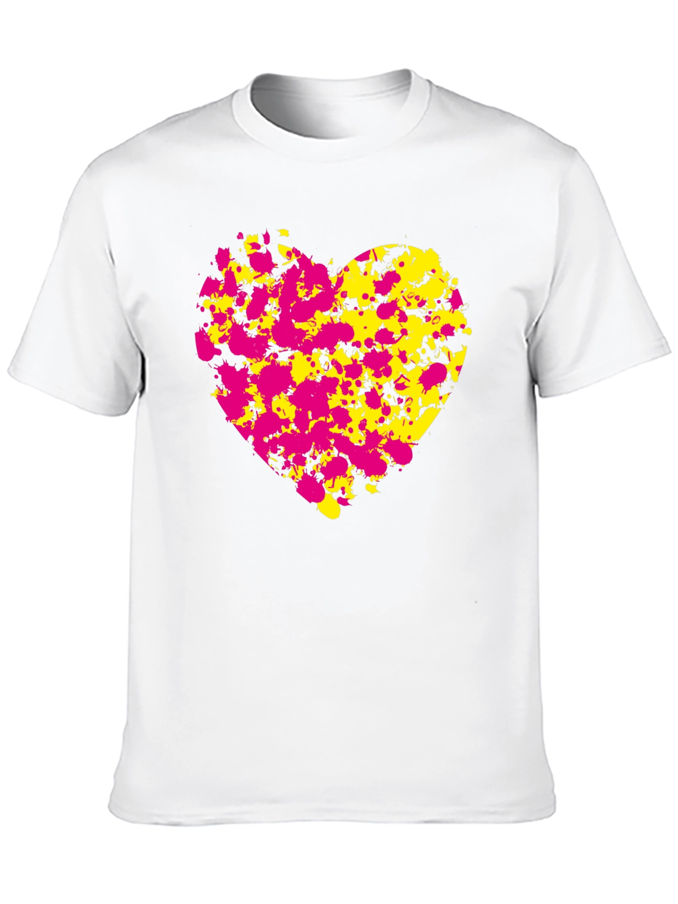 Black Abstract Heart Splatter T-Shirt - Black view 10