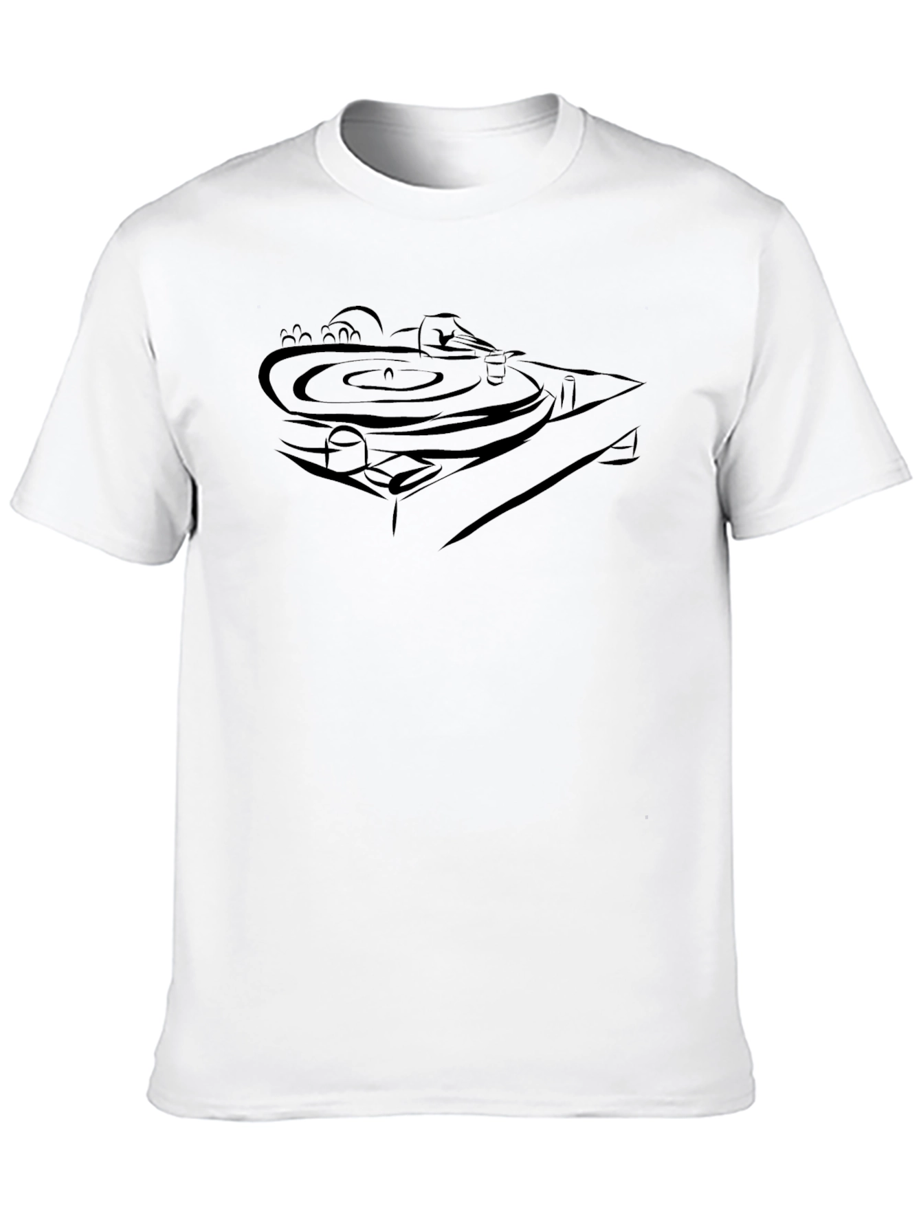 Black DJ Turntable Graphic T-Shirt - Cool Music Lover Tee view 10