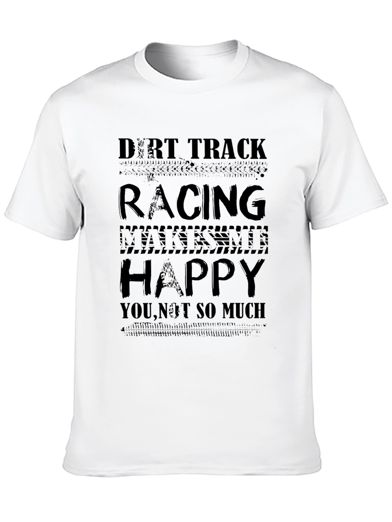 Black Dirt Track Racing Graphic T-Shirt - Makes Me Happy Tee view 10