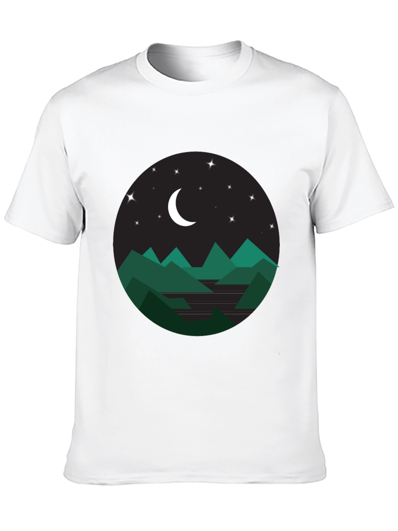Black Nightscape Mountain T-Shirt - Stylish Graphic Tee view 10