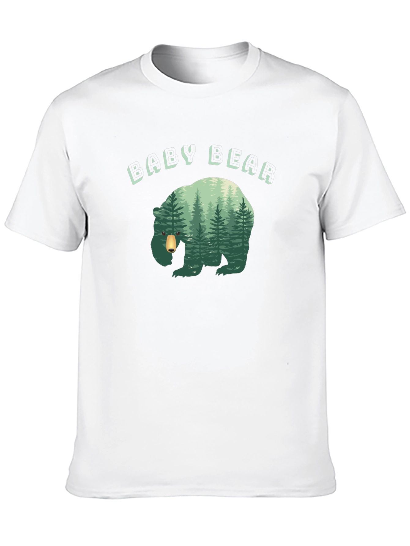 Black Baby Bear Forest Graphic Black T-Shirt view 10