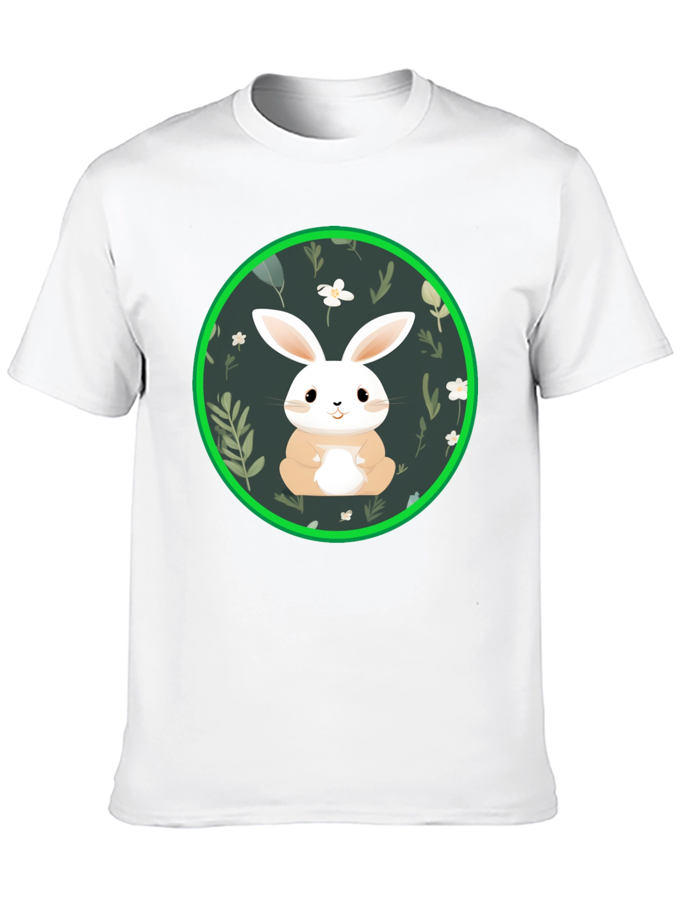 Black Cute Bunny Graphic Tee - Black view 10