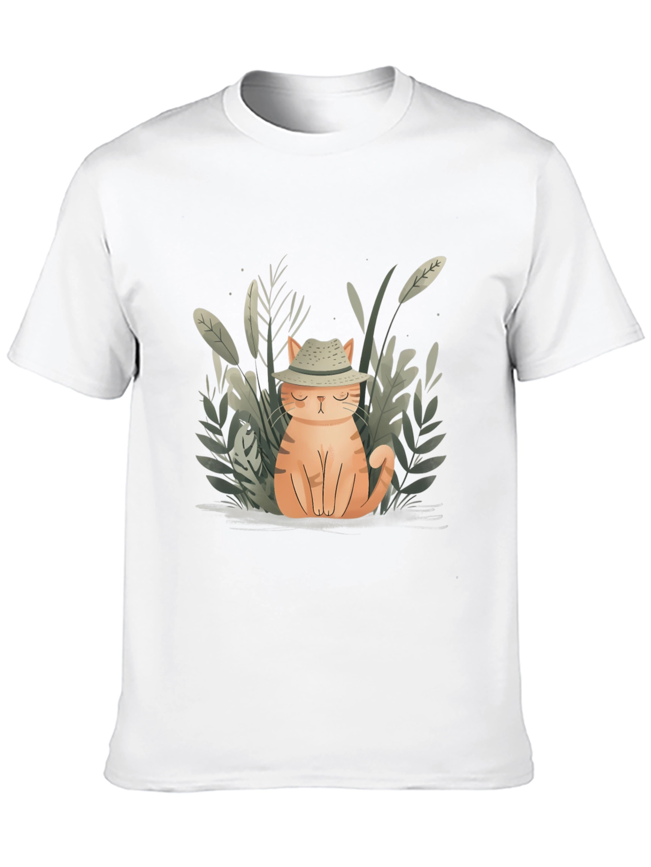 Black Cute Cat in Hat Graphic Tee - Unisex Black T-Shirt view 10