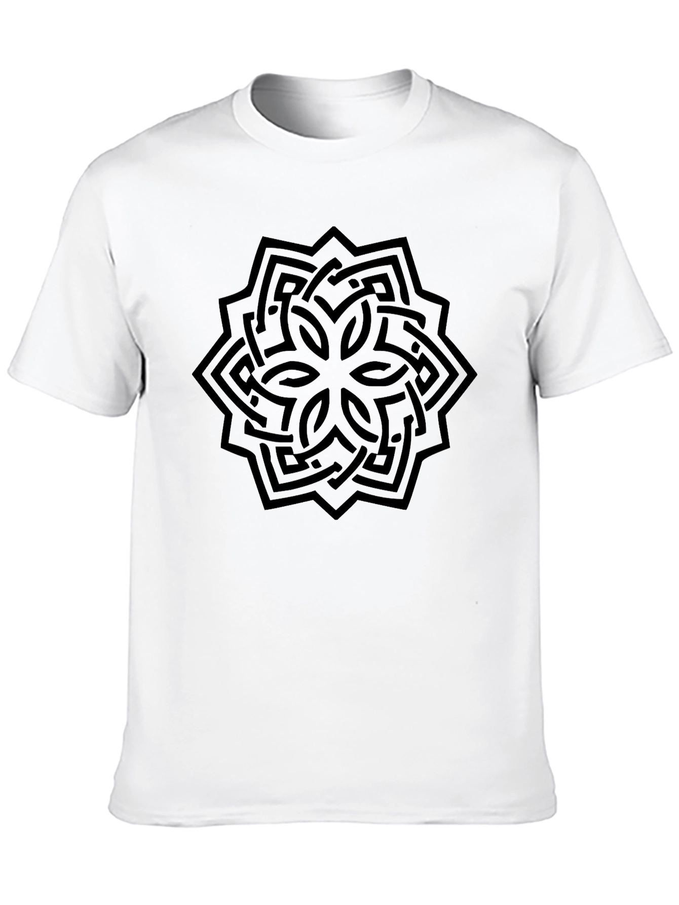 Black Geometric Knot Black Graphic T-Shirt view 10