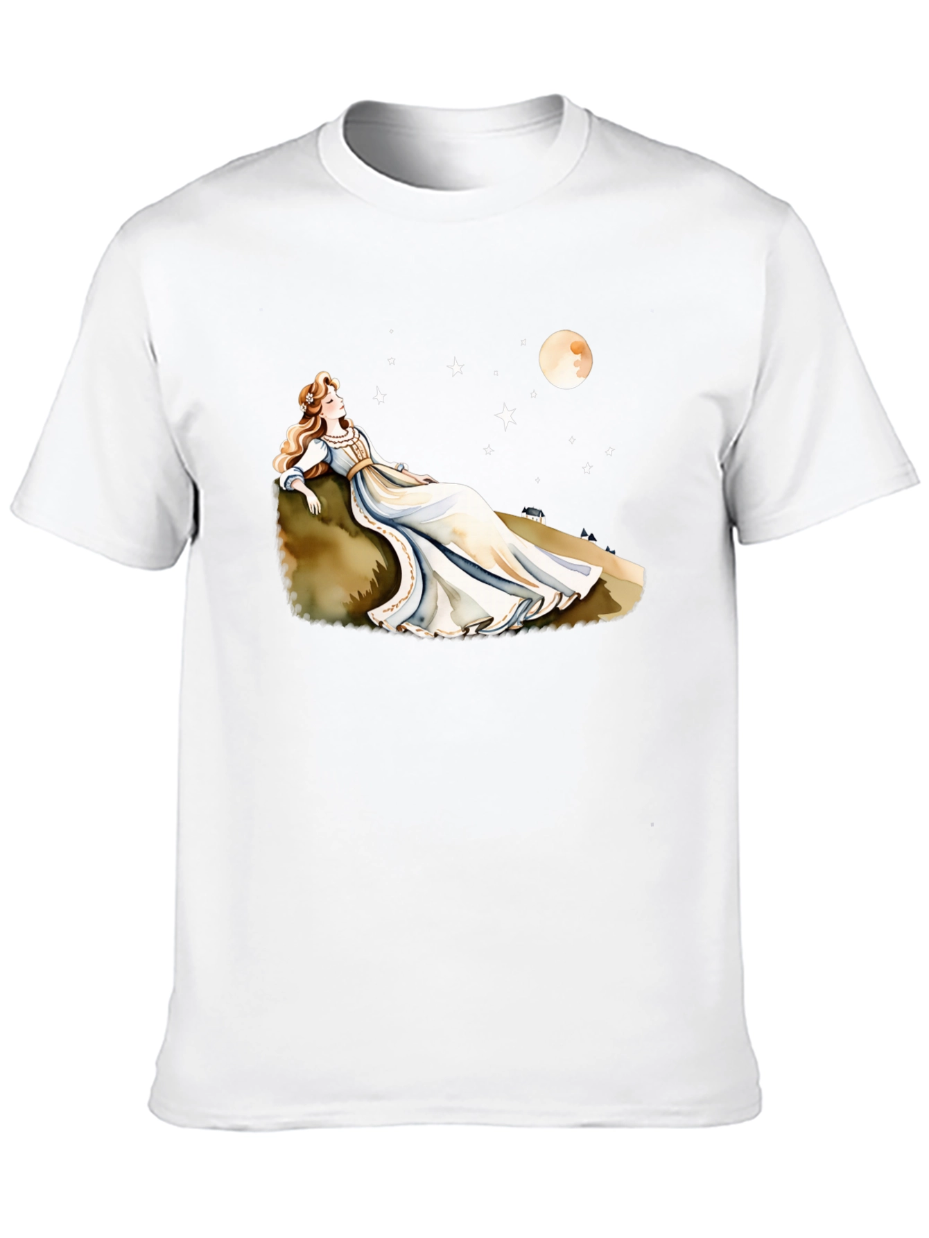 Black Dreamy Night T-Shirt - Woman, Moon & Stars view 10