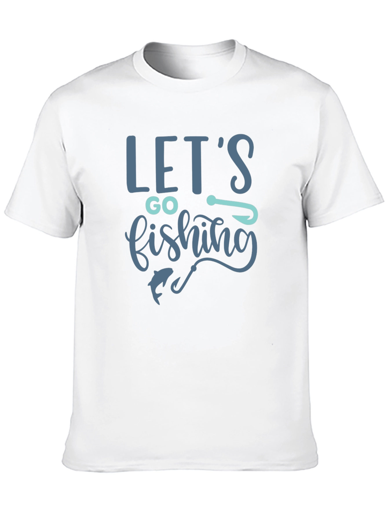 Black Let's Go Fishing Graphic T-Shirt view 10