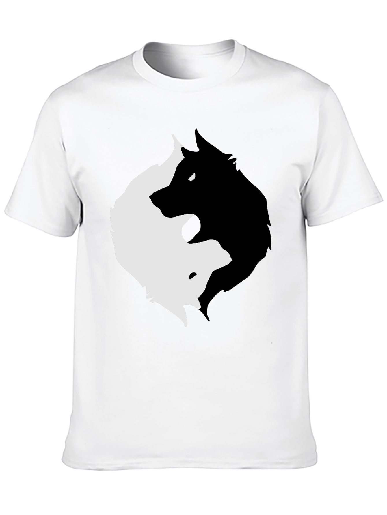 Black Yin Yang Wolves Graphic Tee - Black view 10