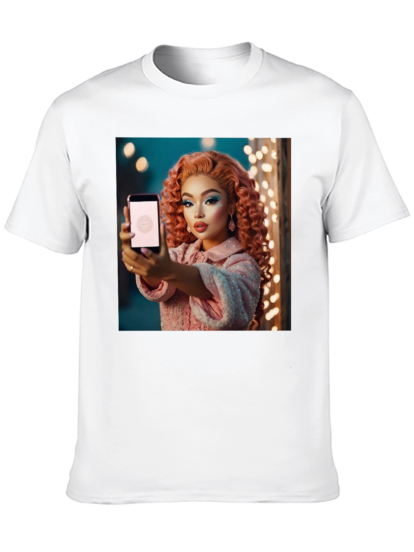 Black Stylish Black T-Shirt with Glamorous Woman Graphic view 10