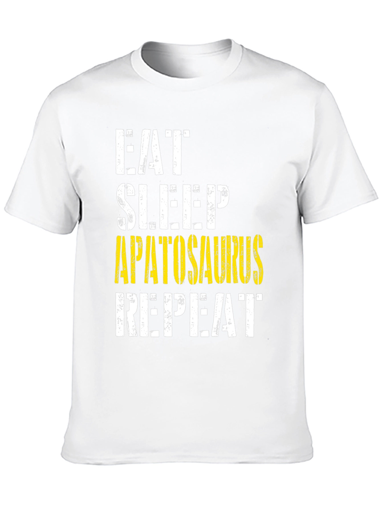 Black Eat Sleep Apatosaurus Repeat Graphic Tee view 10