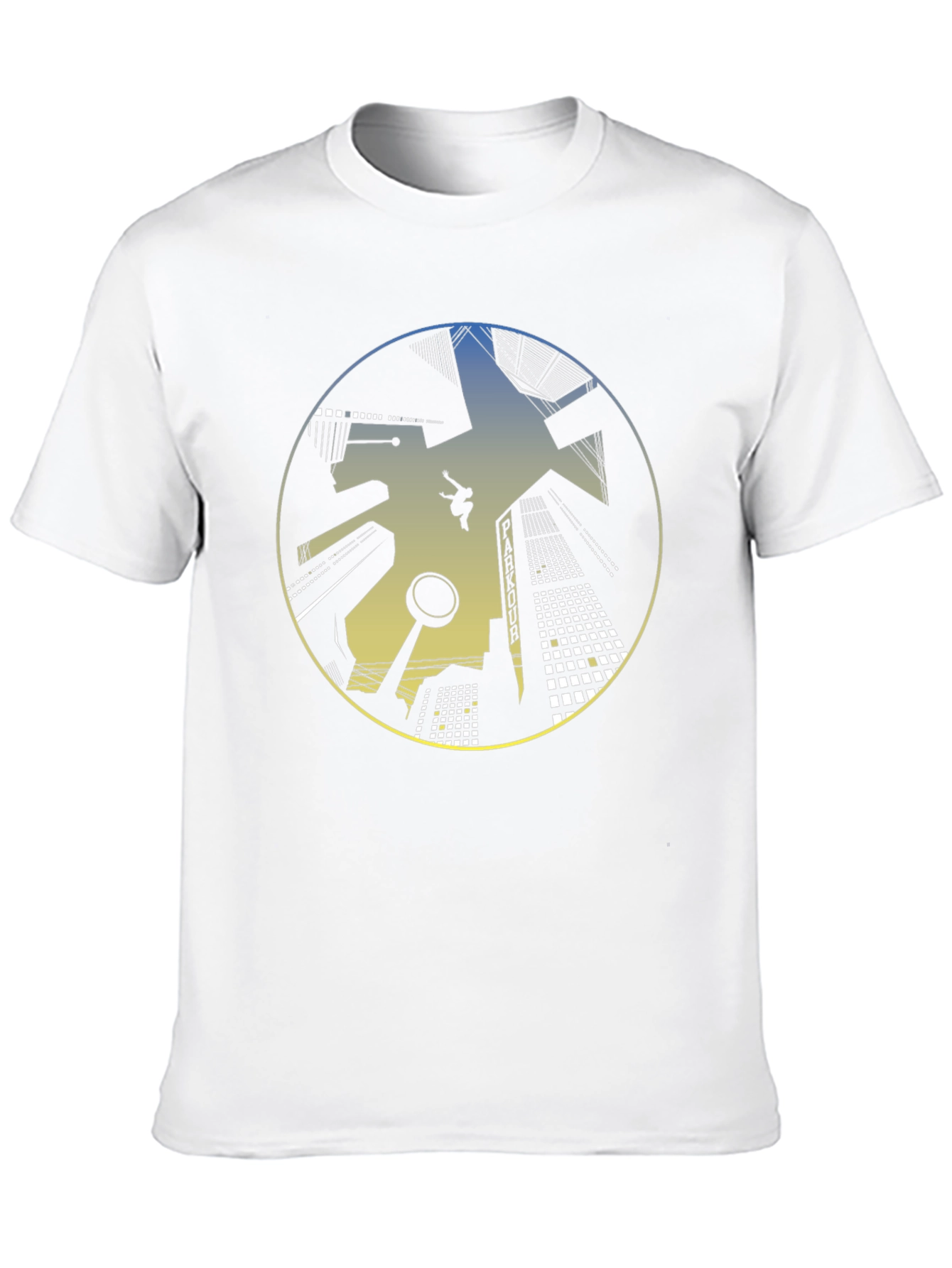 Black Parkour Cityscape Graphic T-Shirt view 10