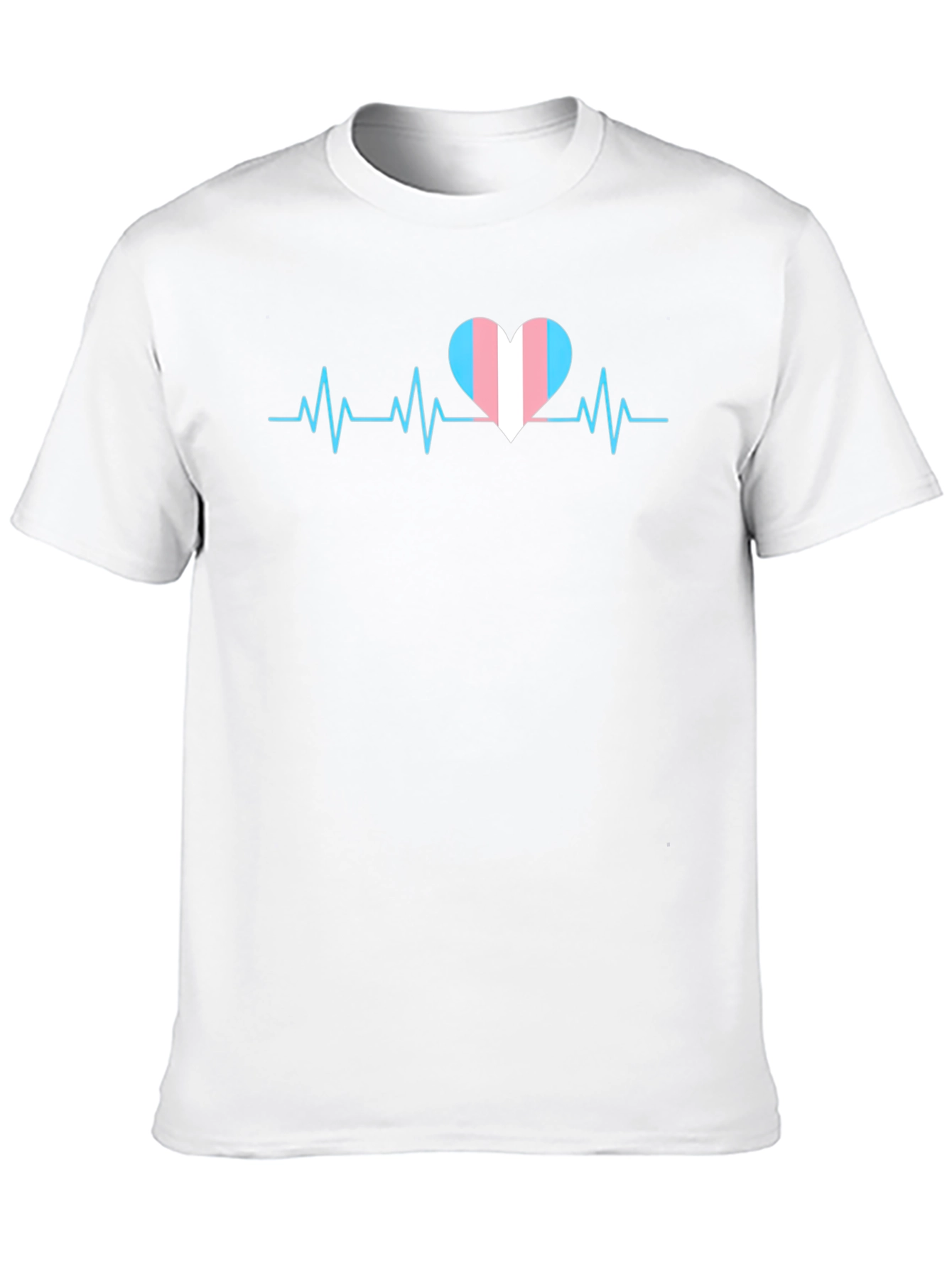 Black Transgender Pride Heartbeat T-Shirt - Black view 10