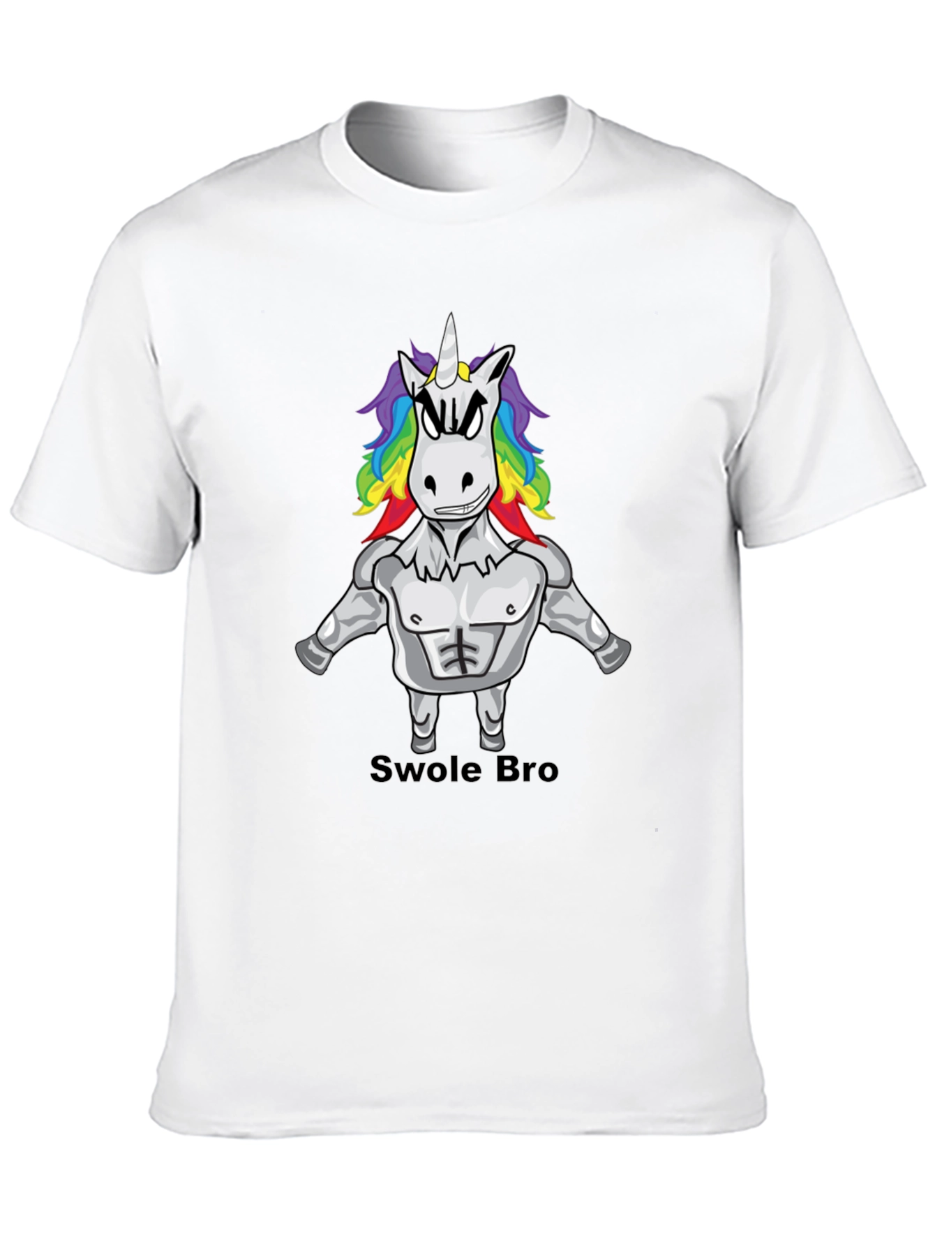 Black Swole Bro Unicorn Graphic Tee - Black view 10