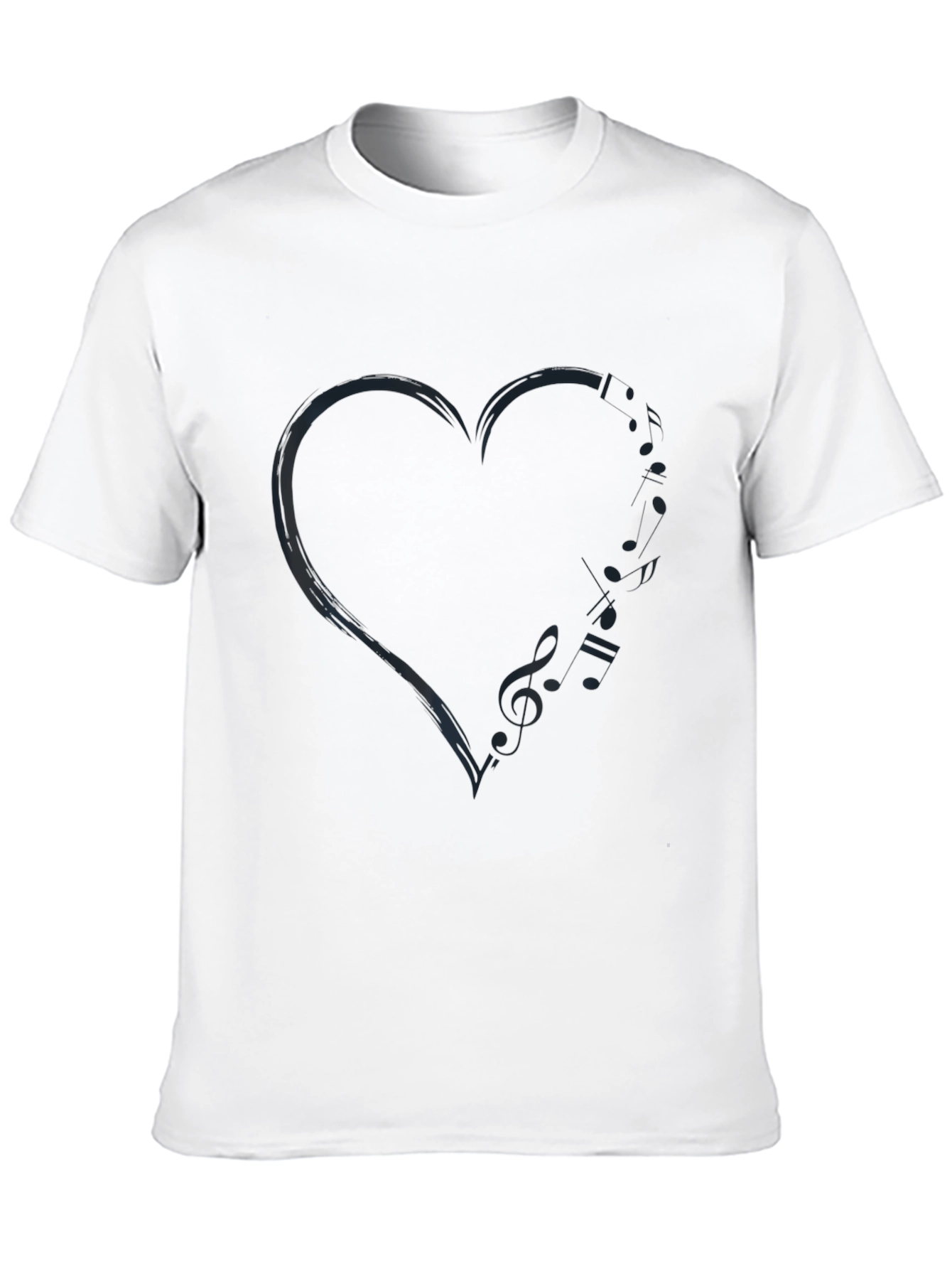 Black Heart Music Note T-Shirt - Stylish Men's Tee view 10