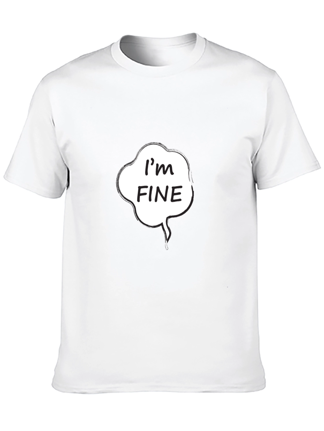 Black I'm Fine Graphic Tee - Black Cotton Casual Shirt view 10