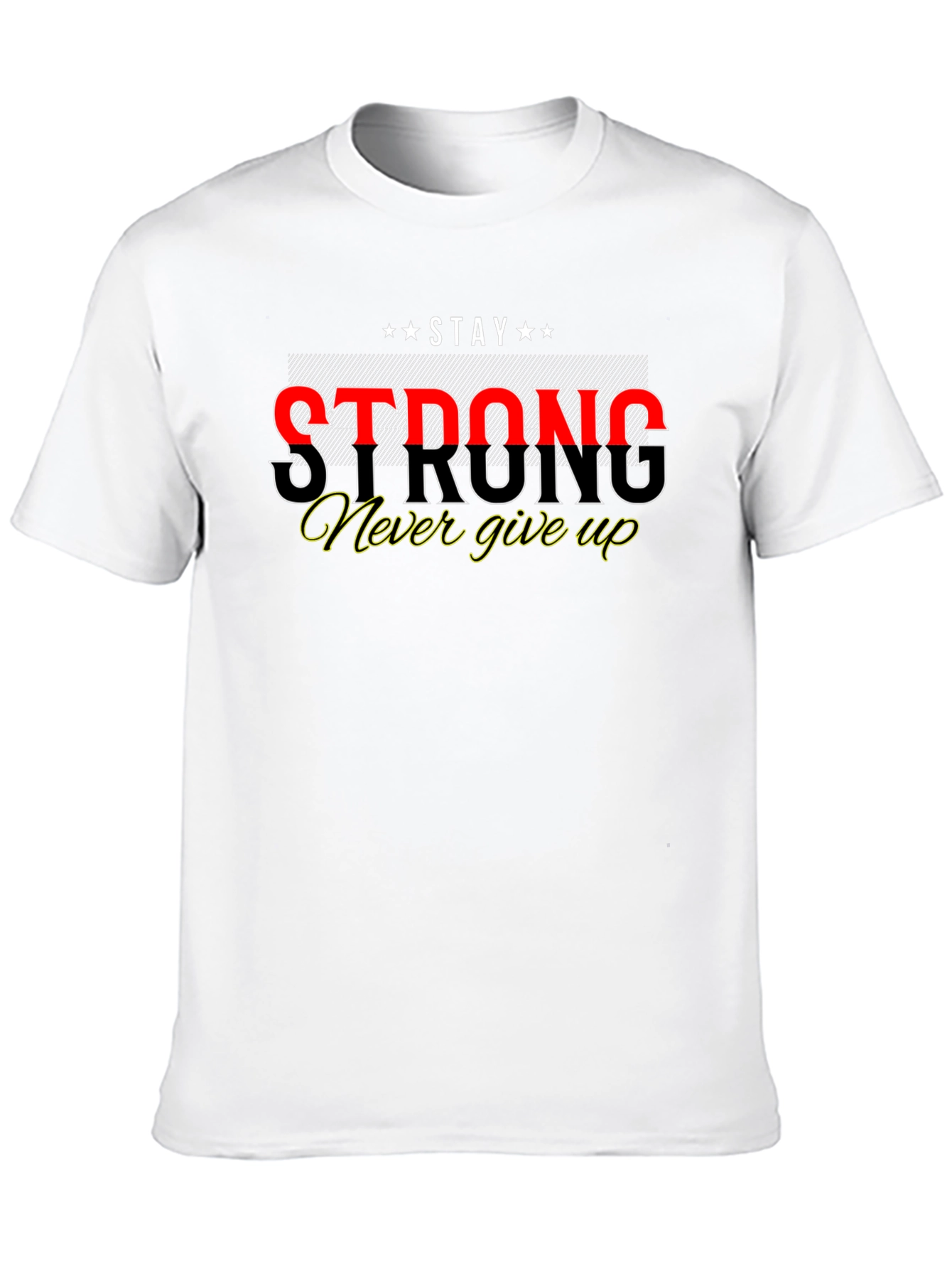 Black Stay Strong Graphic Print Black T-Shirt view 10