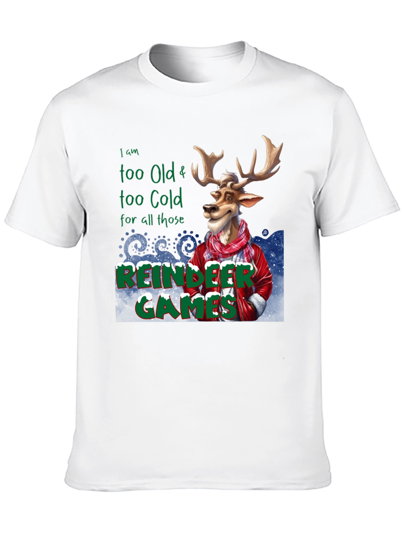 Black Funny Reindeer Games Graphic Tee view 10