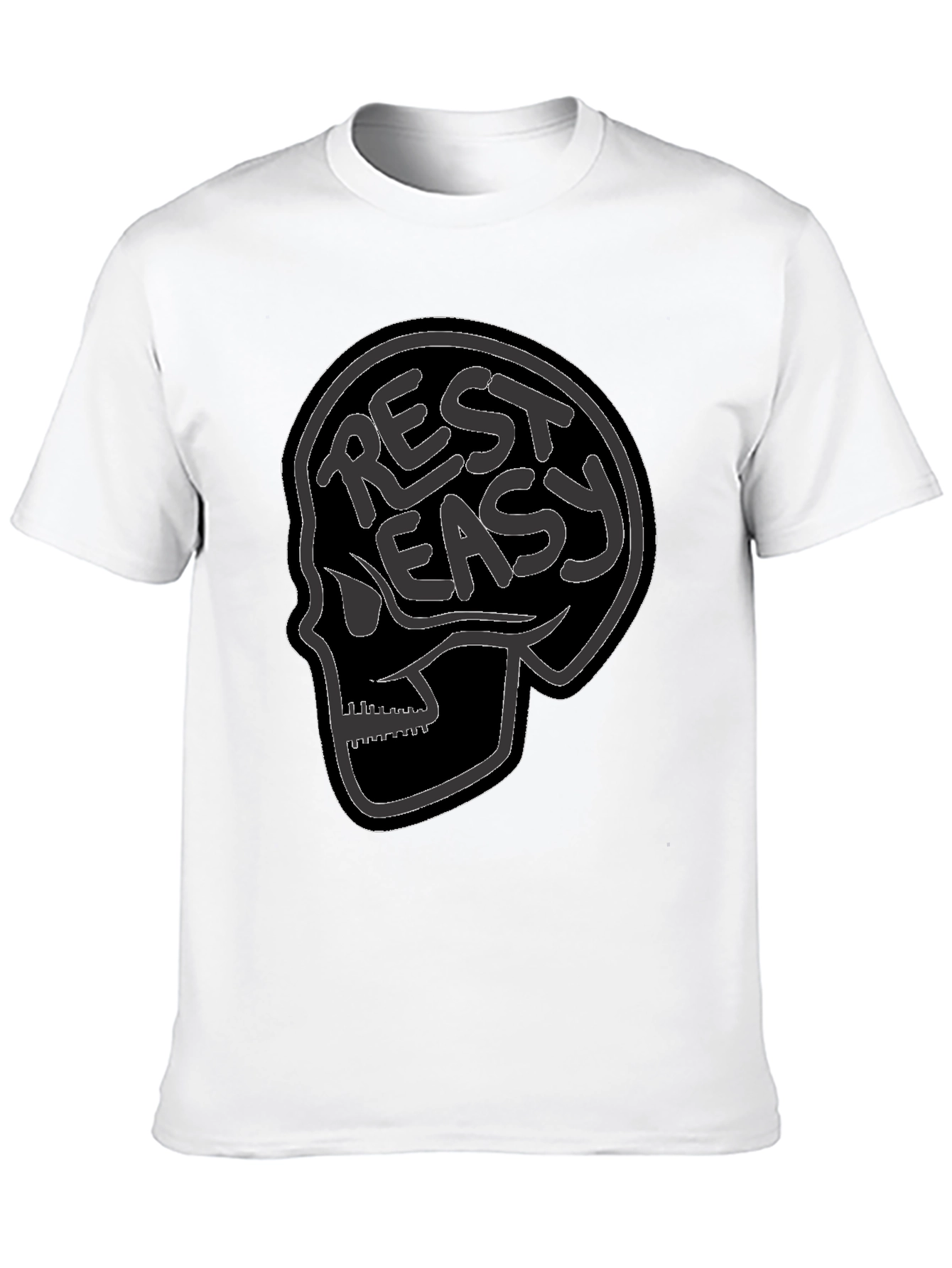 Black Rest Easy Skull Graphic Tee - Black view 10