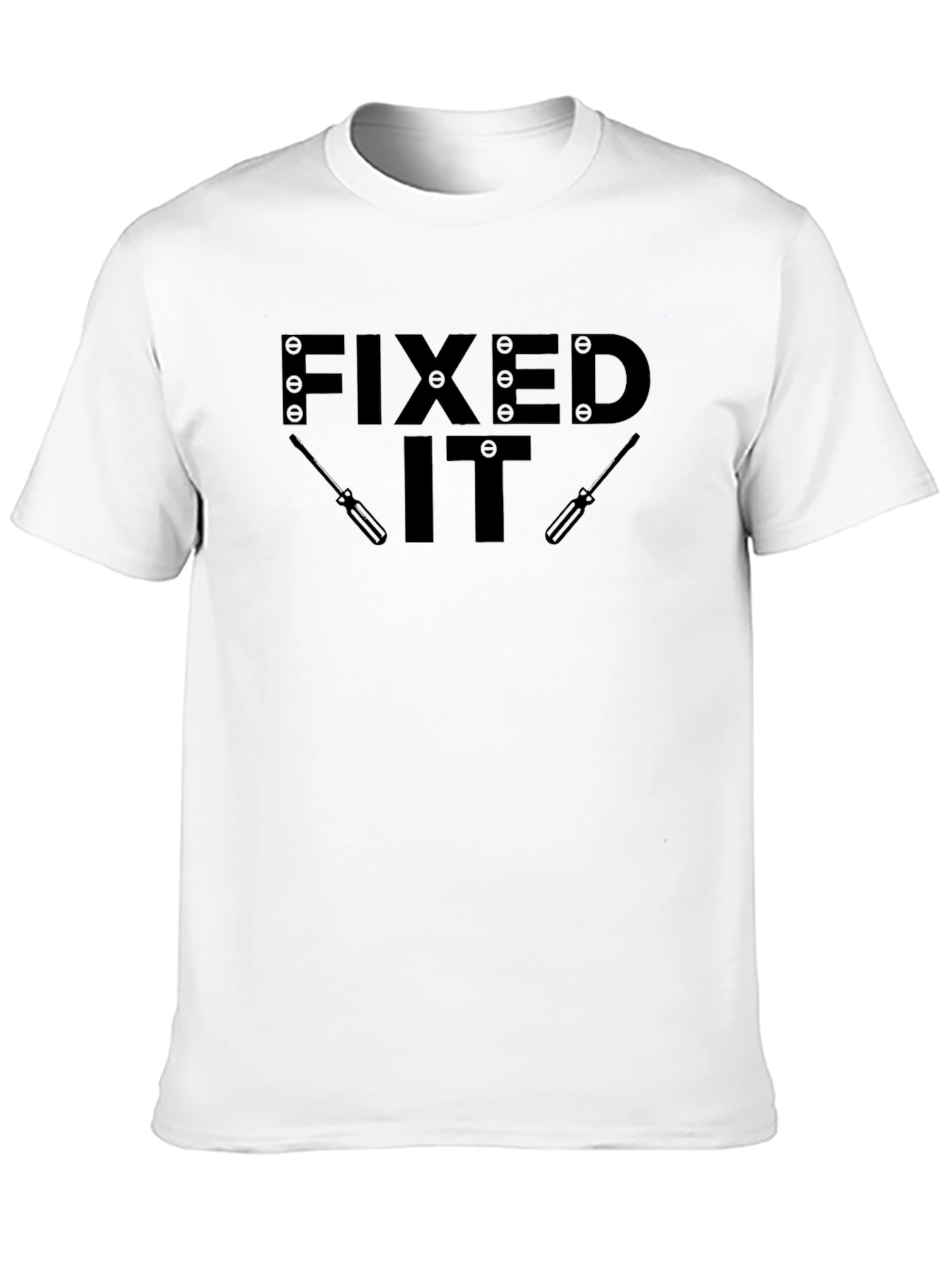 Black Fixed It T-Shirt - Repairman Humor view 10