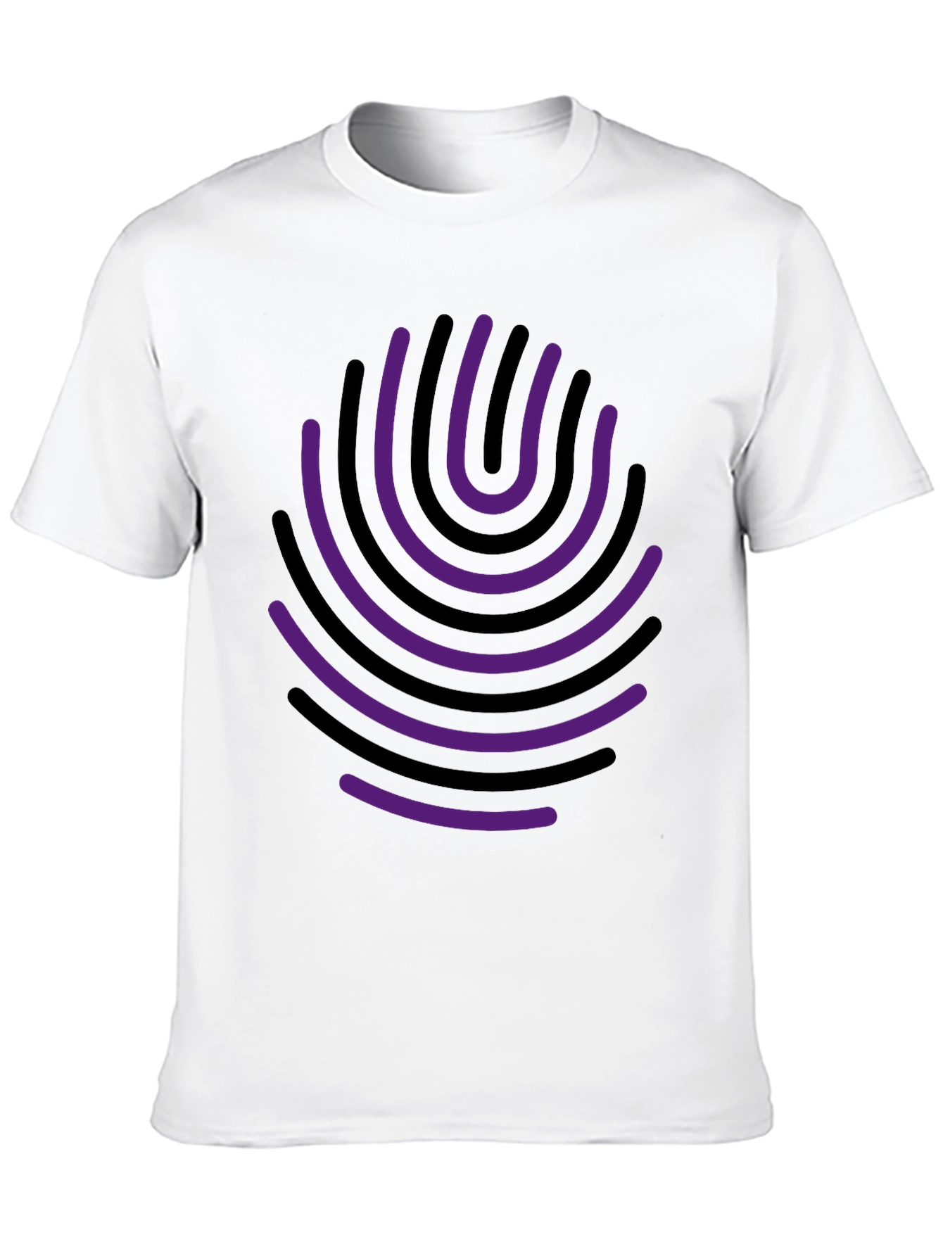 Black Abstract Fingerprint Graphic Tee - Black Cotton Blend view 10
