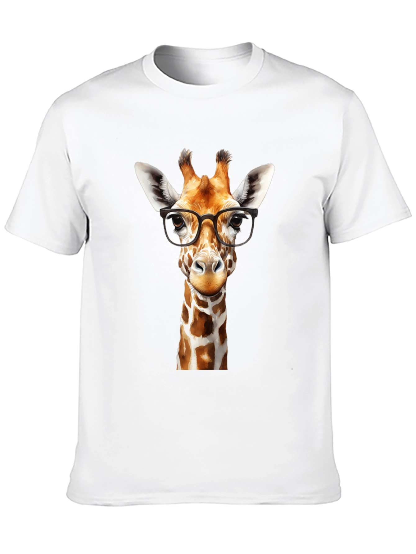 Black Giraffe with Glasses Black Graphic Tee view 10