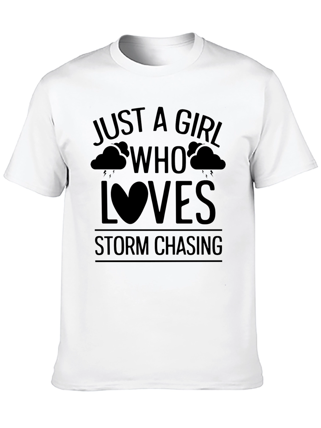 Black Storm Chaser T-Shirt - Girl Who Loves Storms view 10