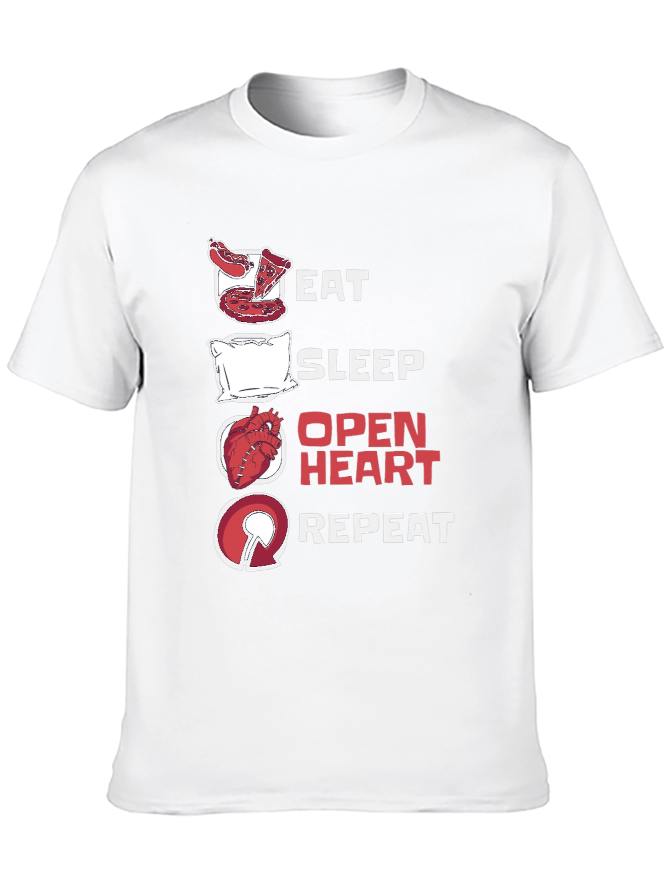 Black Eat Sleep Open Heart Repeat Graphic T-Shirt view 10