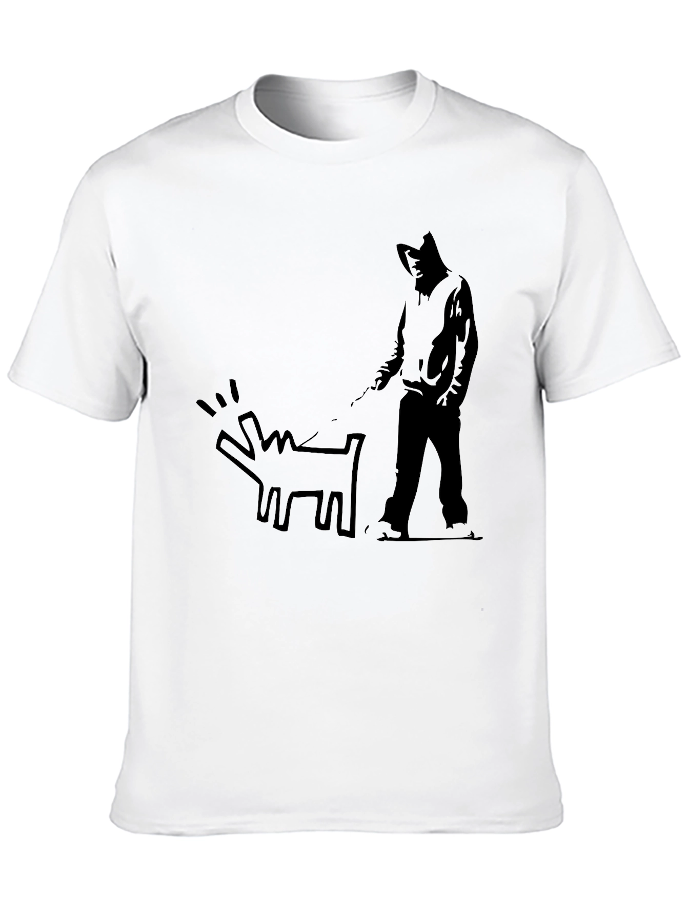 Black Banksy Graffiti Dog T-Shirt - Black view 10
