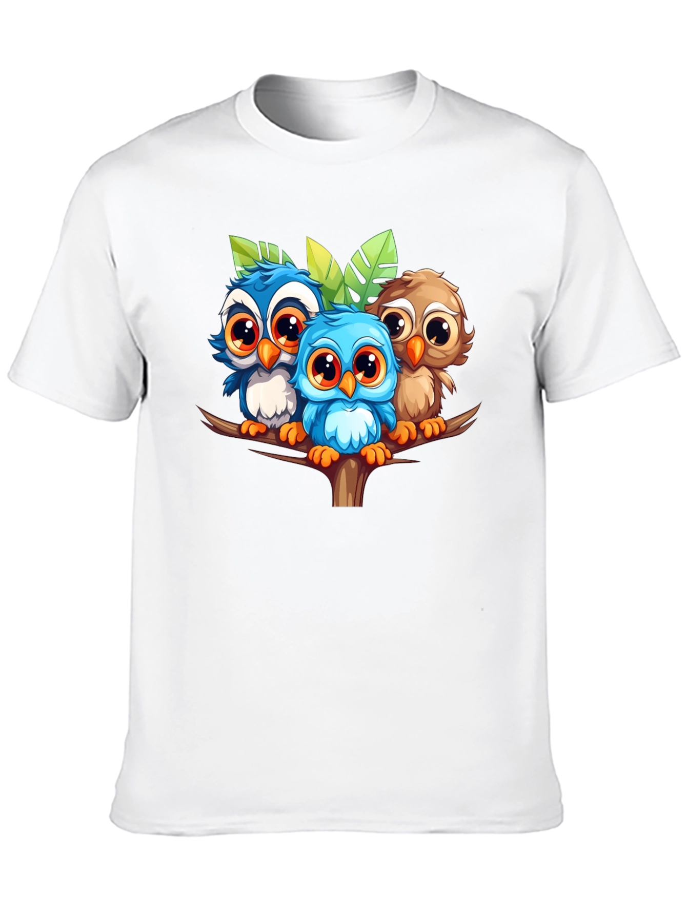 Black Cute Owls Graphic Tee - Black Unisex T-Shirt view 10