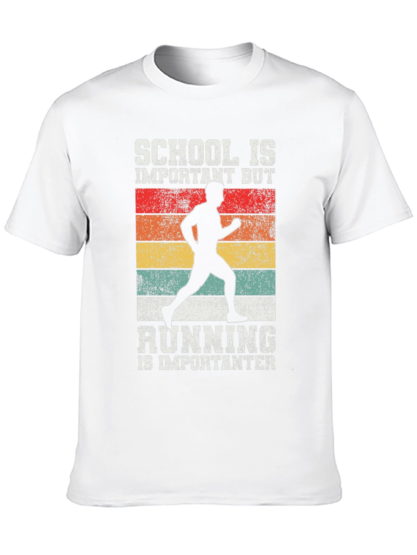 Black Funny Runner T-Shirt - School vs Running view 10