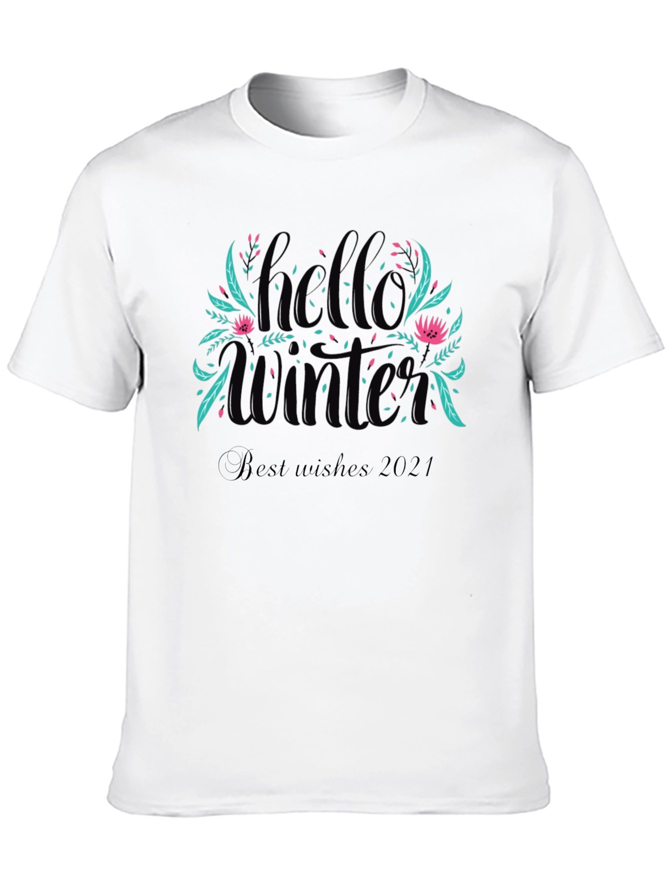 Black Hello Winter T-Shirt - Best Wishes 2021 view 10
