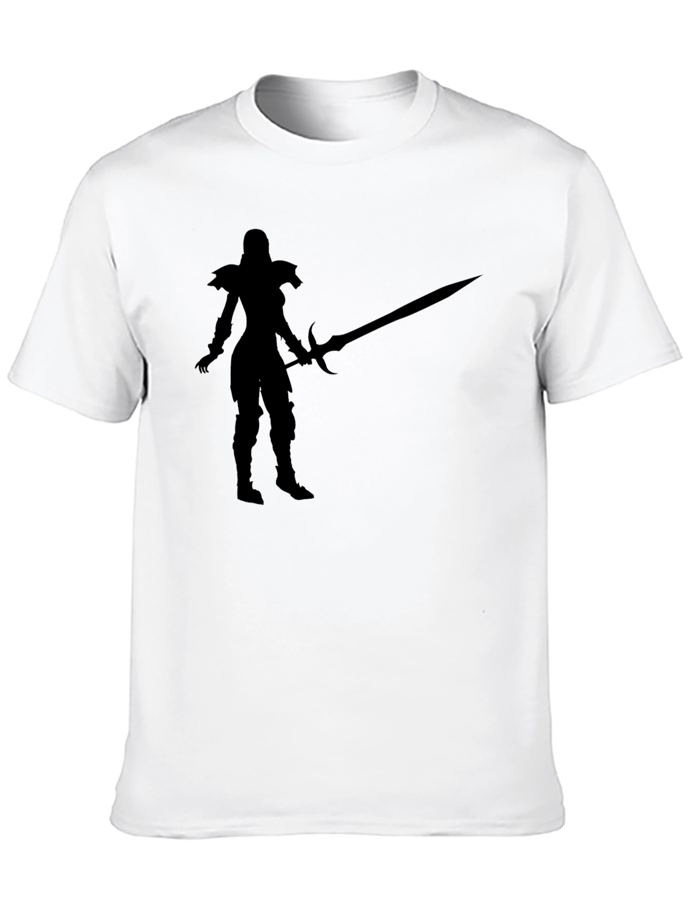 Black Warrior Silhouette Graphic Black T-Shirt view 10