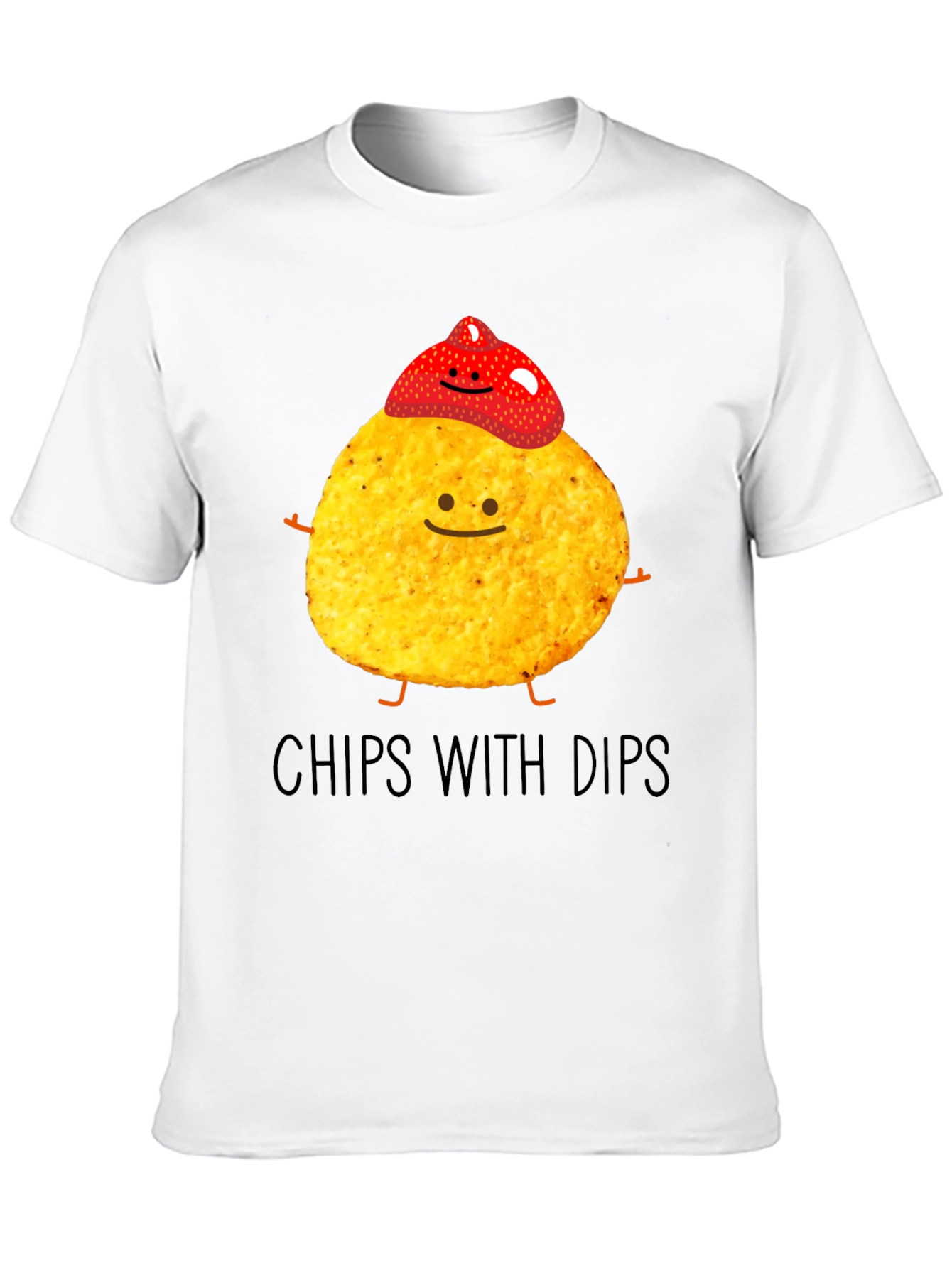 Black Chips With Dips Graphic T-Shirt - Snack Lover Tee view 10