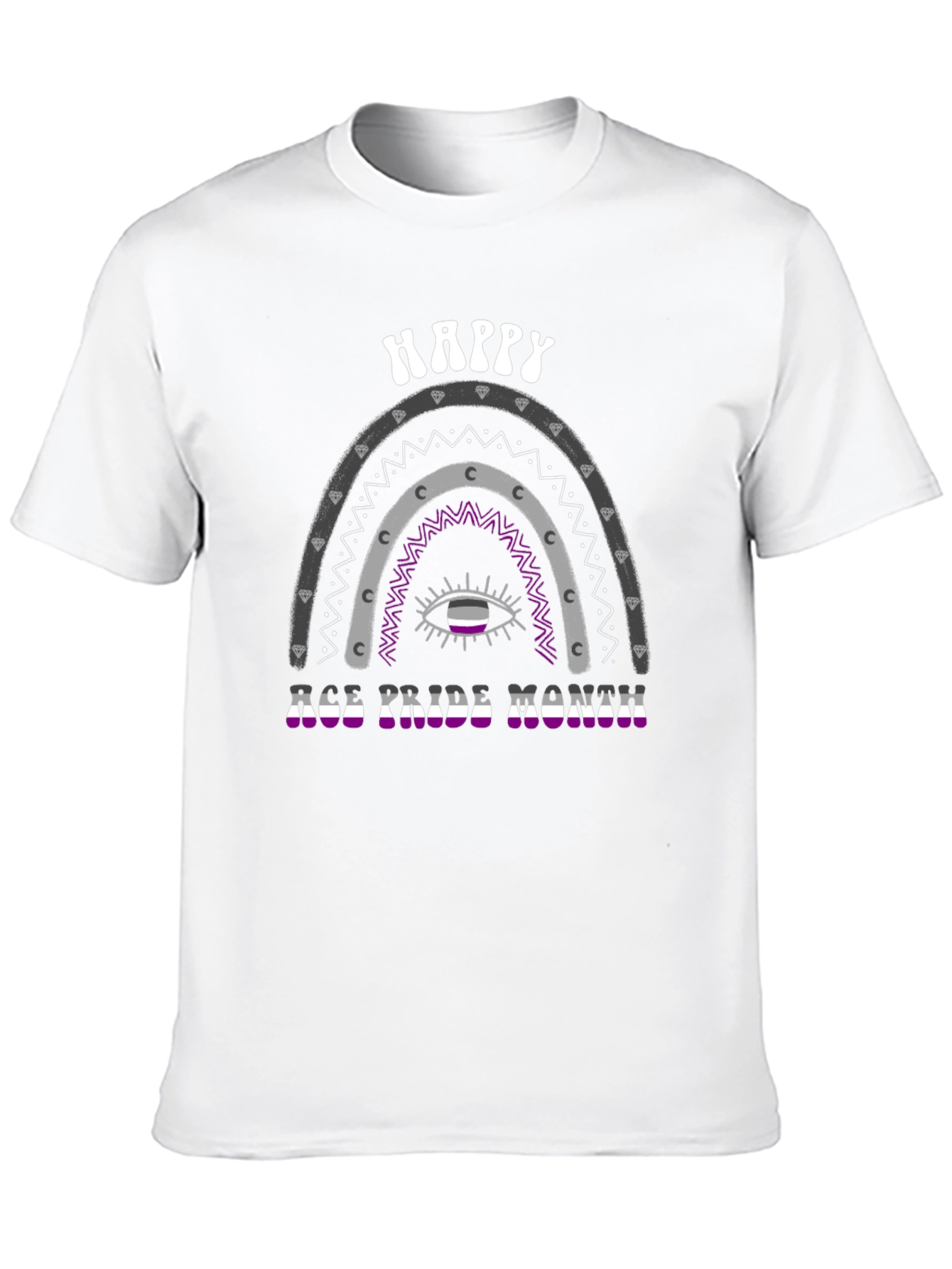 Black Asexual Pride Month Rainbow Graphic Tee view 10
