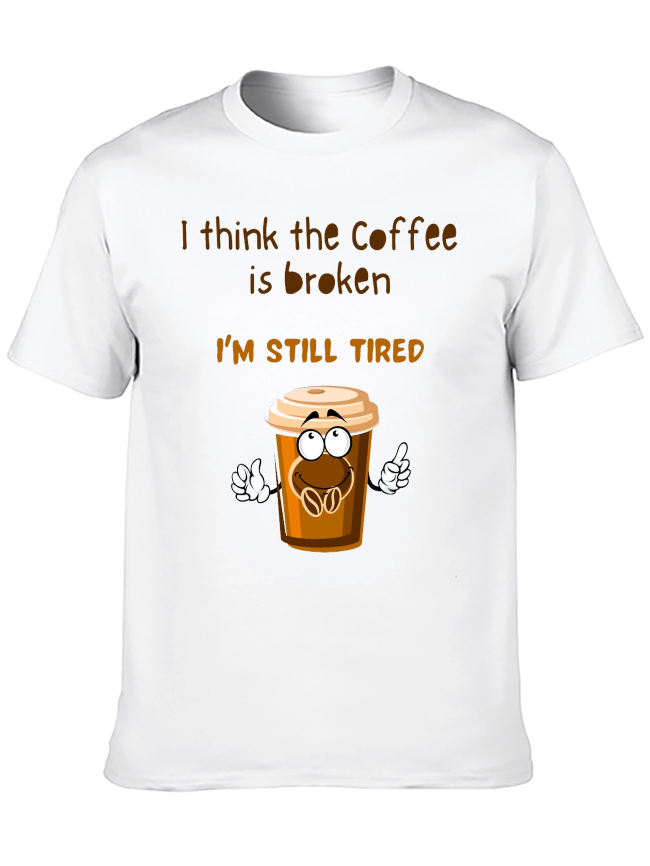 Black Coffee is Broken T-Shirt Funny Tired Graphic Tee view 10