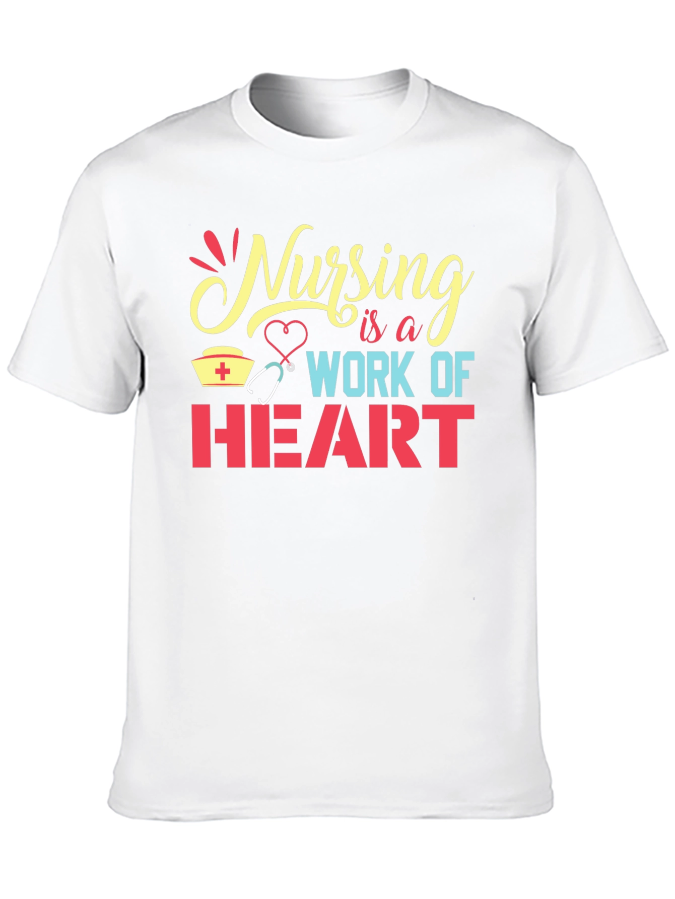 Black Nursing is a Work of Heart Graphic Tee view 10
