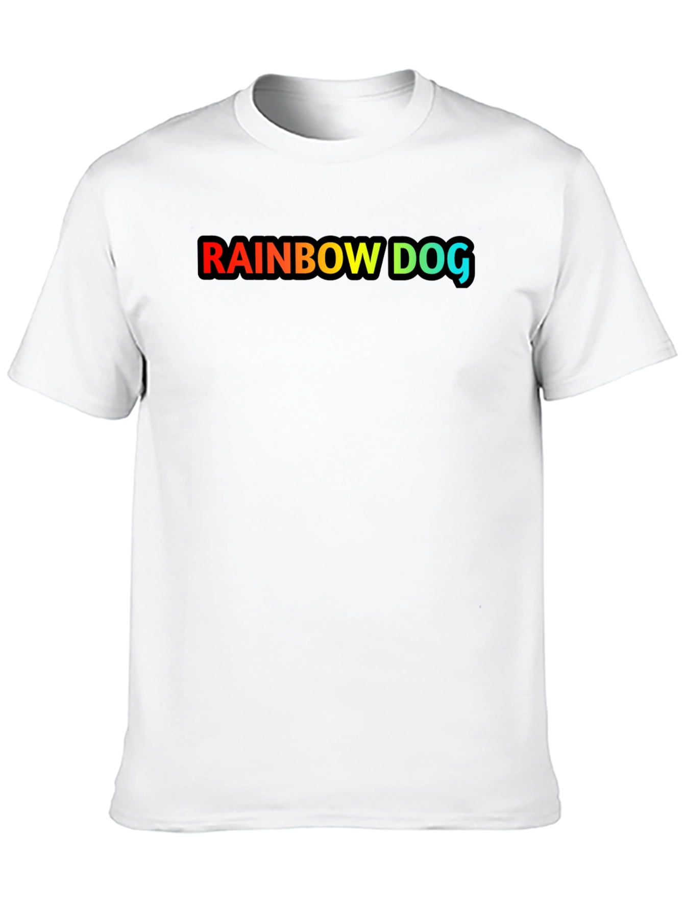 Black Rainbow Dog Graphic Black T-Shirt view 10