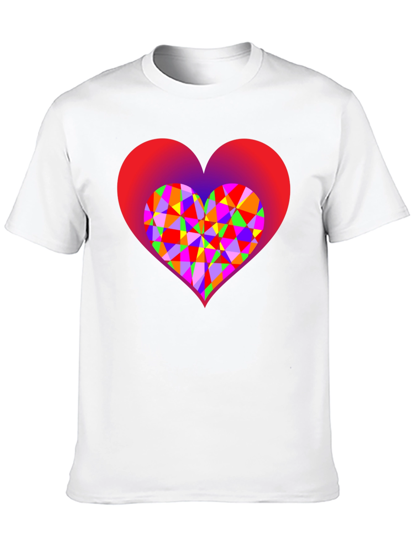 Black Geometric Heart Graphic Black T-Shirt view 10
