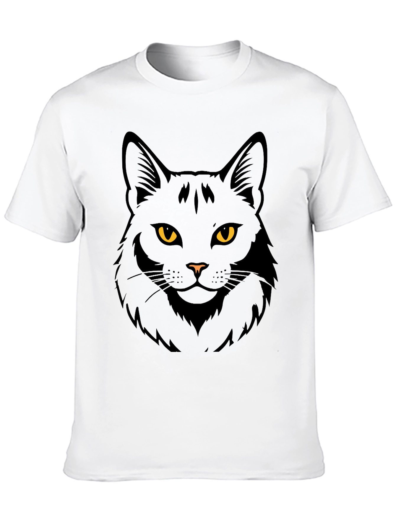 Black Black Cat Graphic Tee - Men's Casual Crew Neck T-Shirt view 10