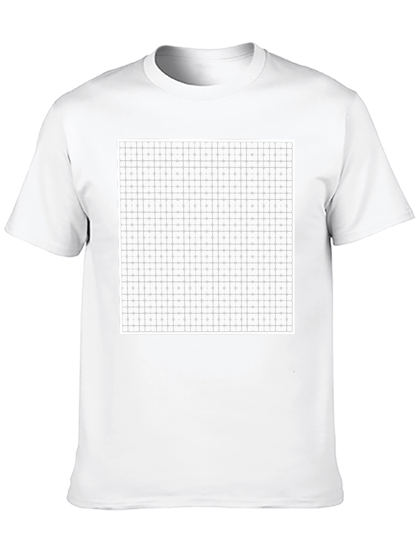 Black Geometric Grid T-Shirt - Modern Pattern Tee view 10