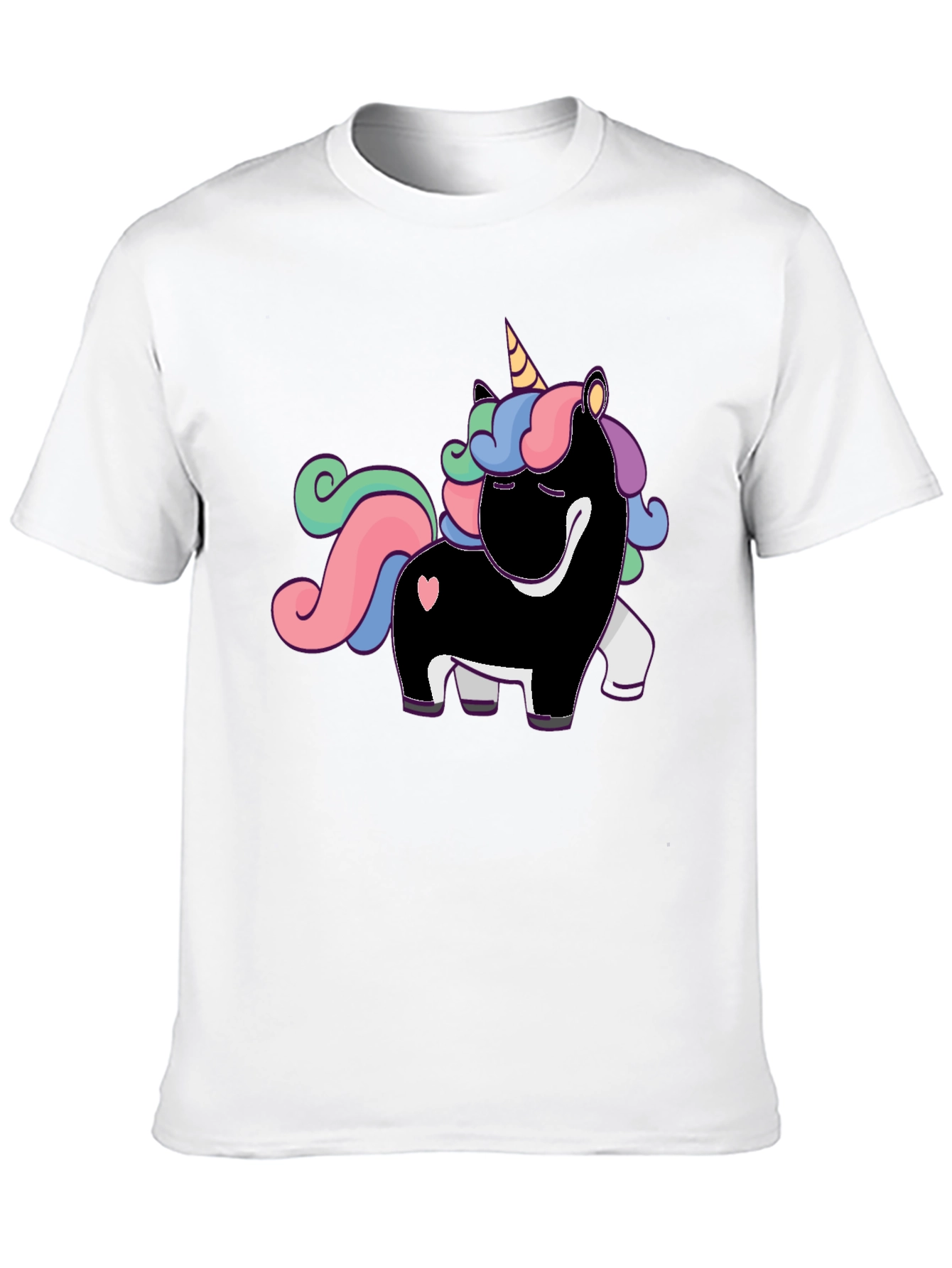 Black Unicorn Graphic Print T-Shirt - Black view 10