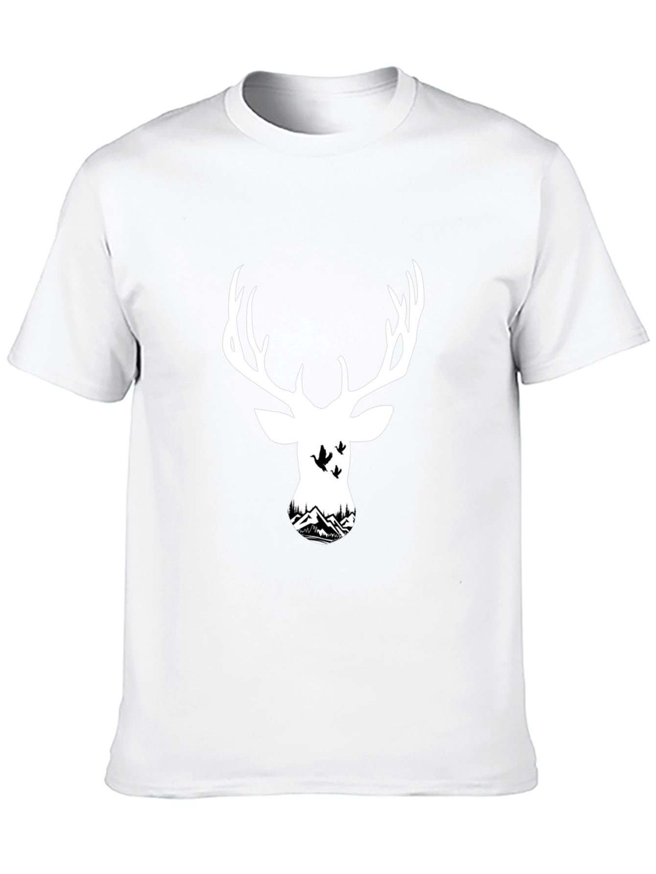 Black Deer Silhouette T-Shirt - Nature Inspired Graphic Tee view 10