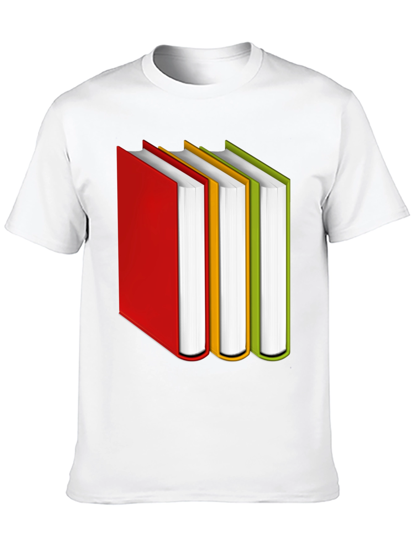 Black Book Lover's Tee: Colorful Book Stack Graphic T-Shirt view 10