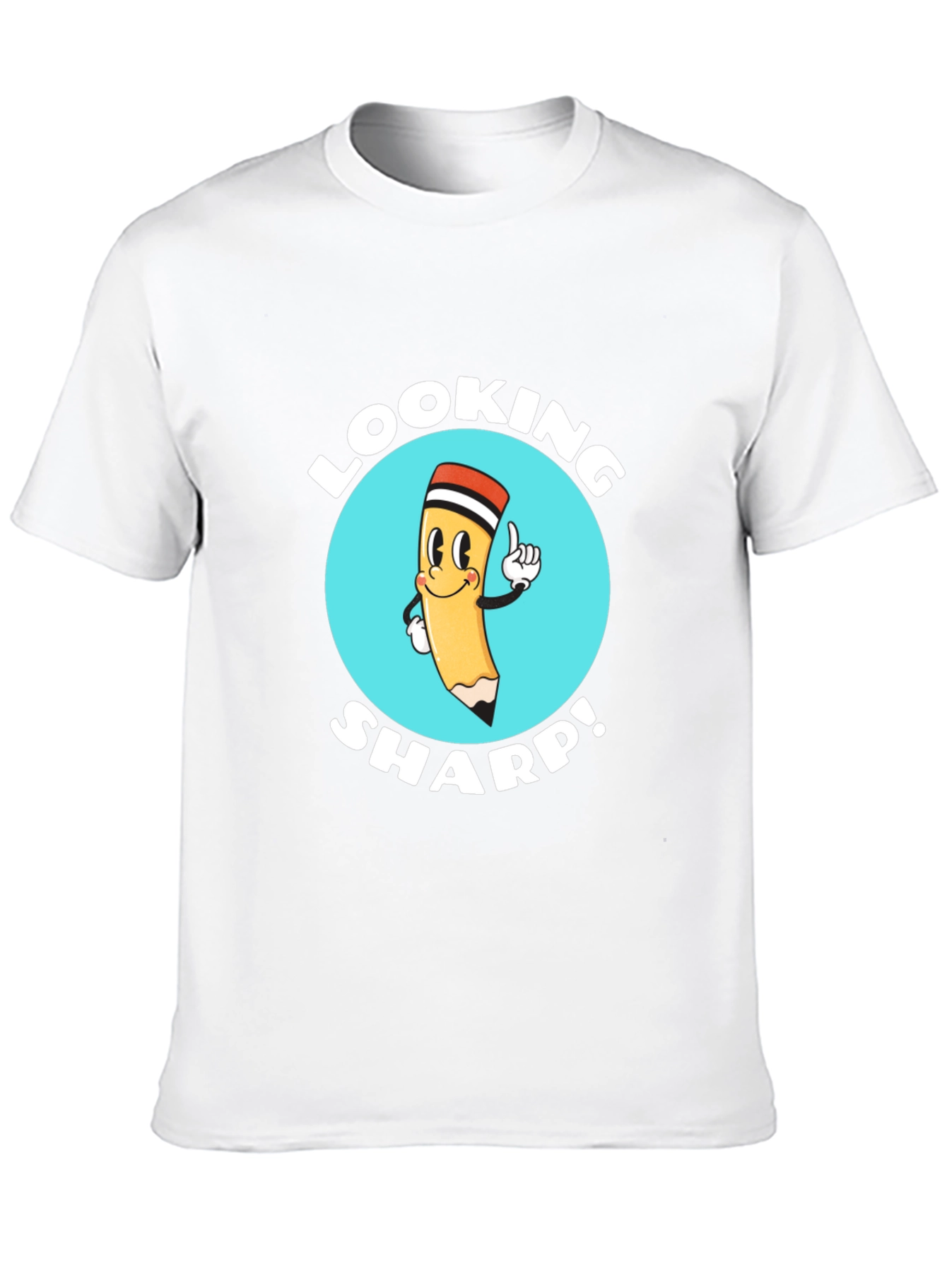 Black Looking Sharp T-Shirt - Funny Cartoon Pencil view 10
