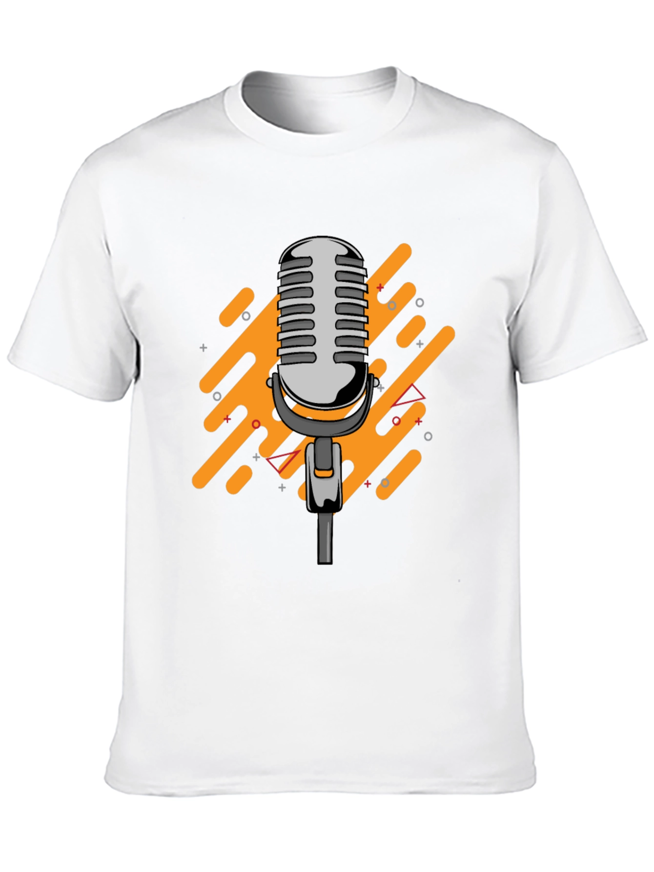 Black Retro Microphone Graphic Black T-Shirt view 10